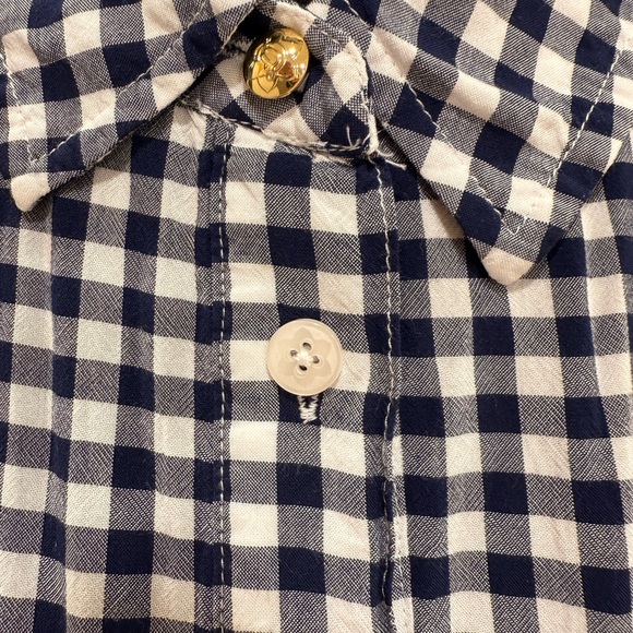 Draper James Navy and White Gingham Long Sleeve Dress - Picture 6 of 8